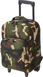 Double Handle Rolling Backpack 17 Inch CAMO WITH Wheels Carry Luggage Organizer - Picture 1 of 9