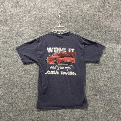 Винтажная мужская футболка 00's Wing It And You Got Double Trouble Mazda Y2K размер M  - Изображение 1 из 4