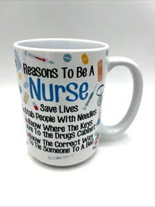 Razones para ser enfermera taza de café orca recubrimientos bandas estetoscopio termómetro - Imagen 1 de 7