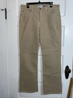 Old Navy Tan Stretch Thin Corduroy Straight Leg Pants 12 Women's - Image 1 of 3