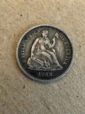 1862 Seated Liberty Half Dime Toned Coin - Image 1 of 4