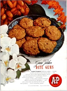 1946 Jane Parker Date Gems Cookies A&P Print Ad - Picture 1 of 2