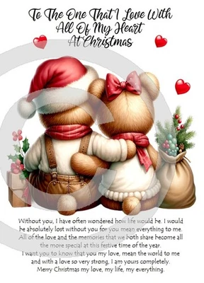 Tarjeta de Navidad y sobre rojo para el que amo en Navidad tamaño A5 Foto 1 de 4