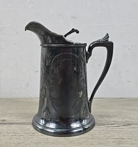 Simpson Hall Miller & Co Silver Treble Triple Plated Floral Creamer Pitcher - Picture 1 of 12