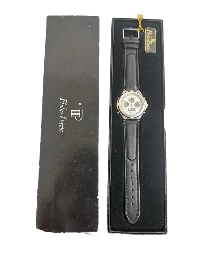 Philip Persio Uhr Quarzuhr mit Lederarmband Neu - Bild 1 von 1