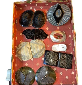 Surtido de hebillas de cinturón antiguas moda de los años 30 Art Deco madreperla - Imagen 1 de 13