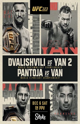 UFC 323 Merab Dvalishvili VS Petr Yan Poster 11 x 17 inches UFC 323 Dec 6 2025 A