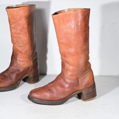 Vintage FRYE 2554 Black Label Campus Boots in Burnt Chestnut Leather 10 - 10.5 D - Image 1 of 4