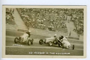 Los Angeles CA Ed Haddad Race Car RPPC Postcard - Picture 1 of 1