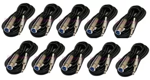Cable de audio micrófono conector mono de 10 piezas XLR de 3 pines hembra a 1/4" - Imagen 1 de 1