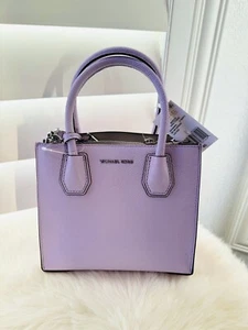 BORSA A TRACOLLA MICHAEL KORS MERCER STUDIO LENVENDER IN PELLE NUOVA CON ETICHETTE MESSENGER - Foto 1 di 11