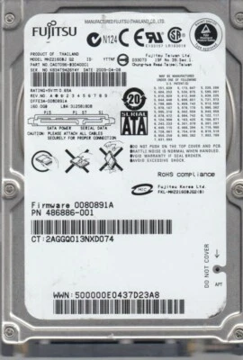 486886-001 FUJITSU HD 160GB 7200RPM 2.5 SATA MHZ2160BJ G2 - Image 1 of 2