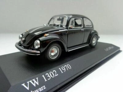Volkswagen VW Käfer 1302 Modellino 1:43 Minichamps Nero Originale 430055007 - Immagine 1 di 4