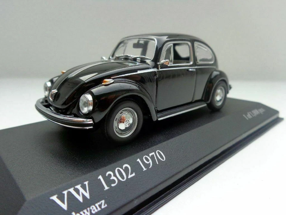 Volkswagen VW Käfer 1302 Modellino 1:43 Minichamps Nero Originale 430055007 - Immagine 1 di 4