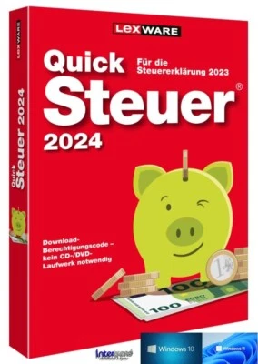 Lexware QuickSteuer 2024 Vollversion (Steuerjahr 2023) + Handbuch Download NEU - Bild 1 von 4