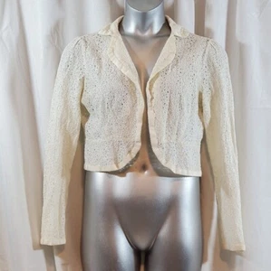 Lacy cropped collared jacket size 14 - Picture 1 of 4