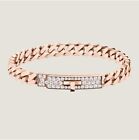 NEUF bracelet chaîne diamant or rose Hermes Kelly Gourmet SH 17 000 $ au détail