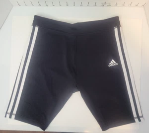 Adidas Aeroready White stipe Black Shorts Girls Sz 16 - Picture 1 of 4