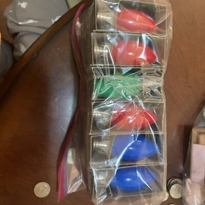 6 Boxes Of Celebrations 7 Watt C9 Red Blue Green Replacement Bulbs NEW - Picture 1 of 5