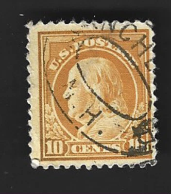 Scott# 510 10c FRANKLIN perf.11 with fancy N. H. oval cancel - (A-4) - Image 1 of 2