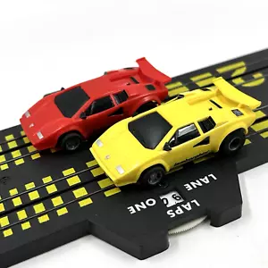 Juego de coches tragamonedas vintage TYCO Lamborghini Challenge completo con caja bonito - Imagen 1 de 23