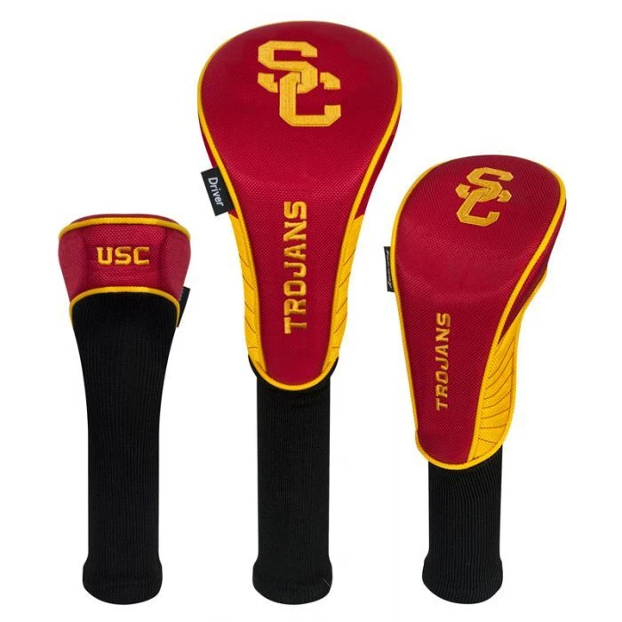 USC TROJANS HIGH QUALITY NYLON GOLF HEAD COVER SET EMBROIDERED LOGO - Image 1 of 1