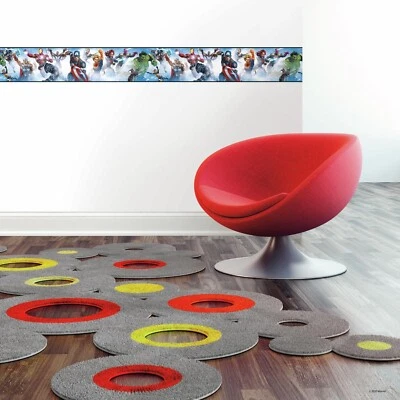 RoomMates RMK11501BD 复仇者联盟去皮贴壁纸边框,蓝色,红色 — 第 1/4 张图片