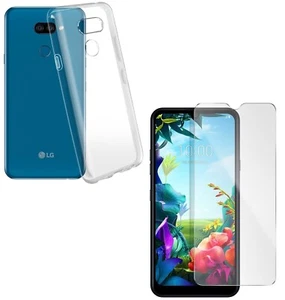 For Per LG K50s / K 50 s TEMPERED GLASS SCREEN PROTECTOR + CLEAR TPU CASE COVER - Picture 1 of 12