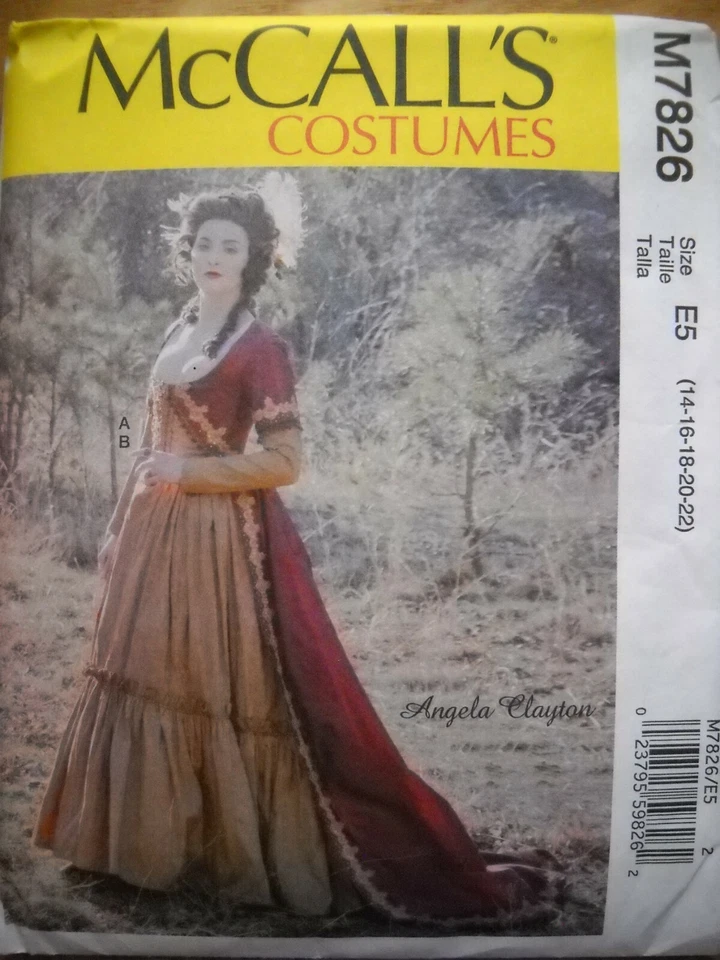 McCalls Pattern M7826 Outlander Renniasance Dress Misses Sizes 14 - 22 Uncut
