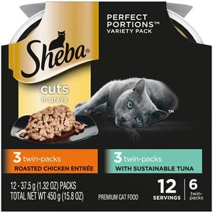 SHEBA PERFECT PORTIONS Cuts in Gravy Wet Cat Food Trays (12 Count, 24 Serving... - Picture 1 of 8