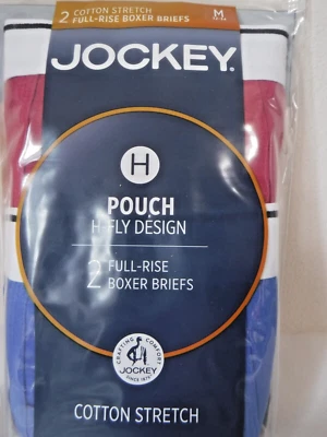 Bolsa 2 calzoncillos boxer Jockey para hombre diseño H Fly azul rojo 1146 ajuste clásico M 32-34 Foto 1 de 4