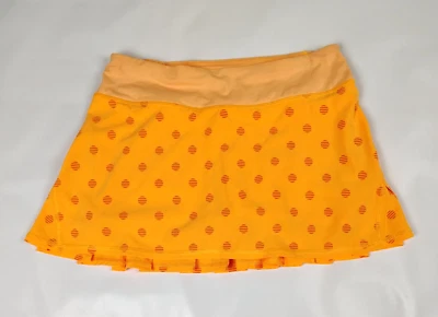 Saia Lululemon Run Pace Setter 4 vias elástica plissada bolinhas laranja 4 - Imagem 1 de 4