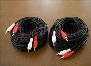 2 Pack 75Ft 2-RCA Dual Audio Male to Male TV DVD Stereo Receiver RCA Cord Cable - Picture 1 of 1