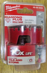 NUOVA SEGA MILWAUKEE 49-56-5645 2" DIAMOND PLUS FORATA PER PIASTRELLE E PIETRE SPEDIZIONE GRATUITA - Foto 1 di 6