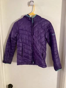 Youth "Columbia" purple/ teal, hooded zip up jacket. Size M 10-12. P.O. - Picture 1 of 2