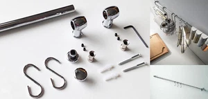 Imperdibile asta barra sottopensile set kit portamestoli cromo satinato 100 cm - Foto 1 di 1