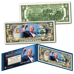 Donald Trump tentativo di assassinio foto con licenza colore originale banconota da $2 - Foto 1 di 2