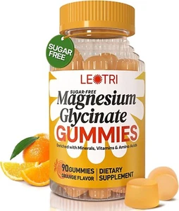 Magnesium Glycinate Gummies High Absorption LEOTRI 90 Count Exp 12/05/2026 - Picture 1 of 10