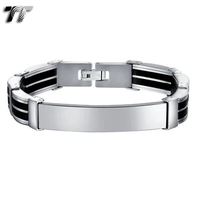 TT 316L Stainless Steel Plain ID Bracelet (BBR110) — 第 1/2 张图片