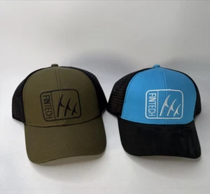 Fintech Pesca Camionero Sombrero Gorra Malla Snapback Lote de 2 Nuevo Uno Azul Uno Verde - Imagen 1 de 6