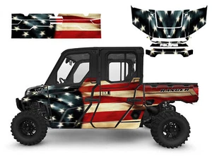 Poloris Ranger Crew 1000 XP 2018-2025 Graphics Decal Kit 24 mil Tattered Flag - Picture 1 of 4