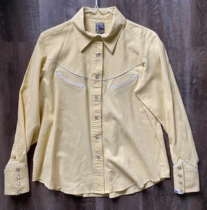 CRUEL GIRL Vintage Western Yellow Pearl Snaps Shirt~Women's Size LARGE~L~Rodeo~ - Picture 1 of 3