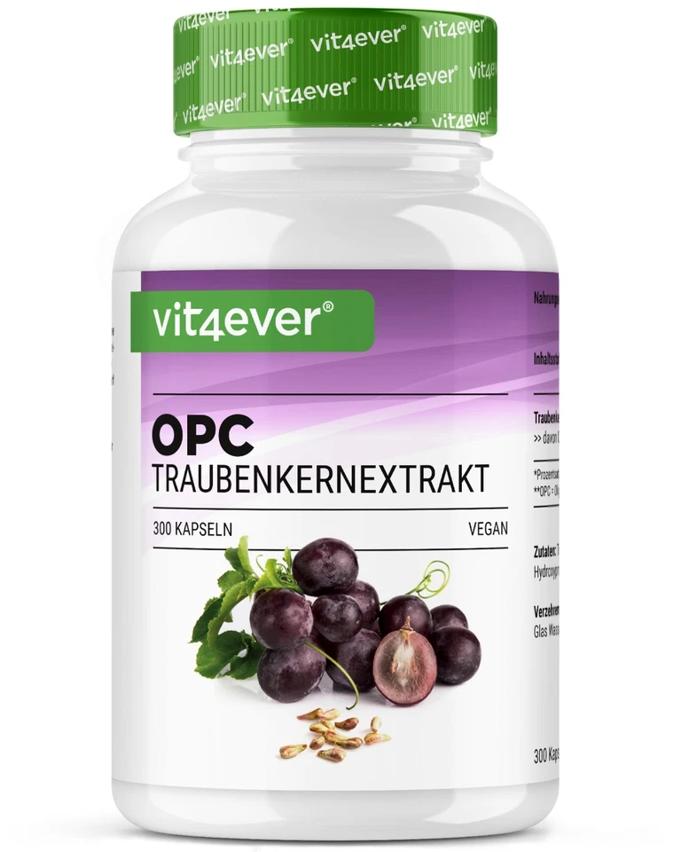 Vit4ever OPC Pure 300 Kapseln Vegan Antioxidant mit Traubenextrakt