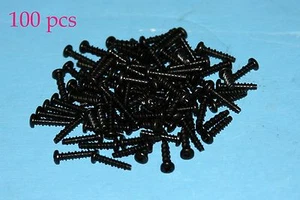 100pcs #4-23 X 1/2" Phillips Black Zinc Plated Pan Head Screws Hi-Lo Thread - Picture 1 of 4