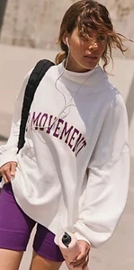 Free People Movement Victory Sweatshirt ohne Shorts Trichterausschnitt weiß Kombi S neu mit Etikett - Bild 1 von 6