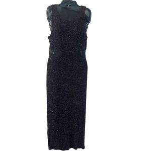All That Jazz schwarz schillernd Glitzer Maxi Party Cocktailkleid Größe Large - Bild 1 von 5