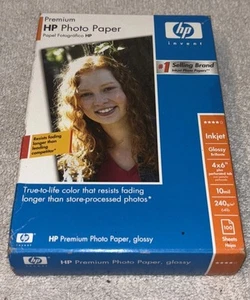 HP Premium błyszczący papier fotograficzny 4X6 atramentowy 100 arkuszy - Zdjęcie 1 z 5