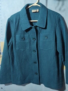 Cabela's Women's Cotton Waffle Jacket Size XL Vibrant Blue Color - Picture 1 of 10
