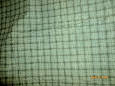 Vintage Cotton Reversible Plaid Fabric 43"x 2.33 yd Large & Small Squares Design - Image 1 of 3