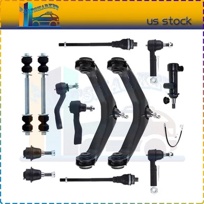 13x For Hummer H2 Suspension kit Front Lower Ball joints Inner Outer Tie Rod End — 第 1/4 张图片